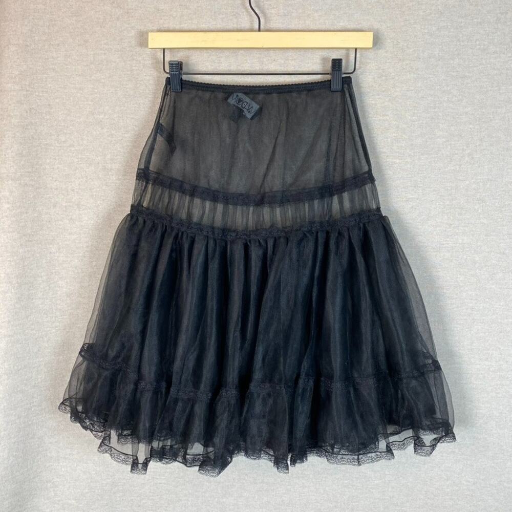 Widow Womens Sheer Mesh Midi Skirt Size M Goth Grunge Vampy Witchy Shadow Kiss - Picture 4 of 10
